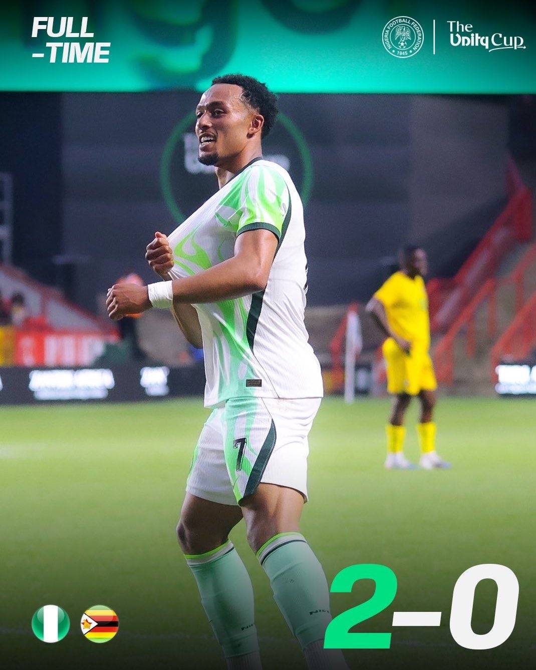 What did you think about today's Super Eagles' performance against Zimbabwe at the #UnityCup  🇳🇬?

D...