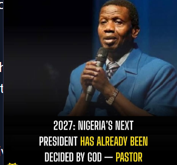 2027: Nigeria’s Next President Has Already Been Decided by God — Pastor Adeboye Reveals
The General...
