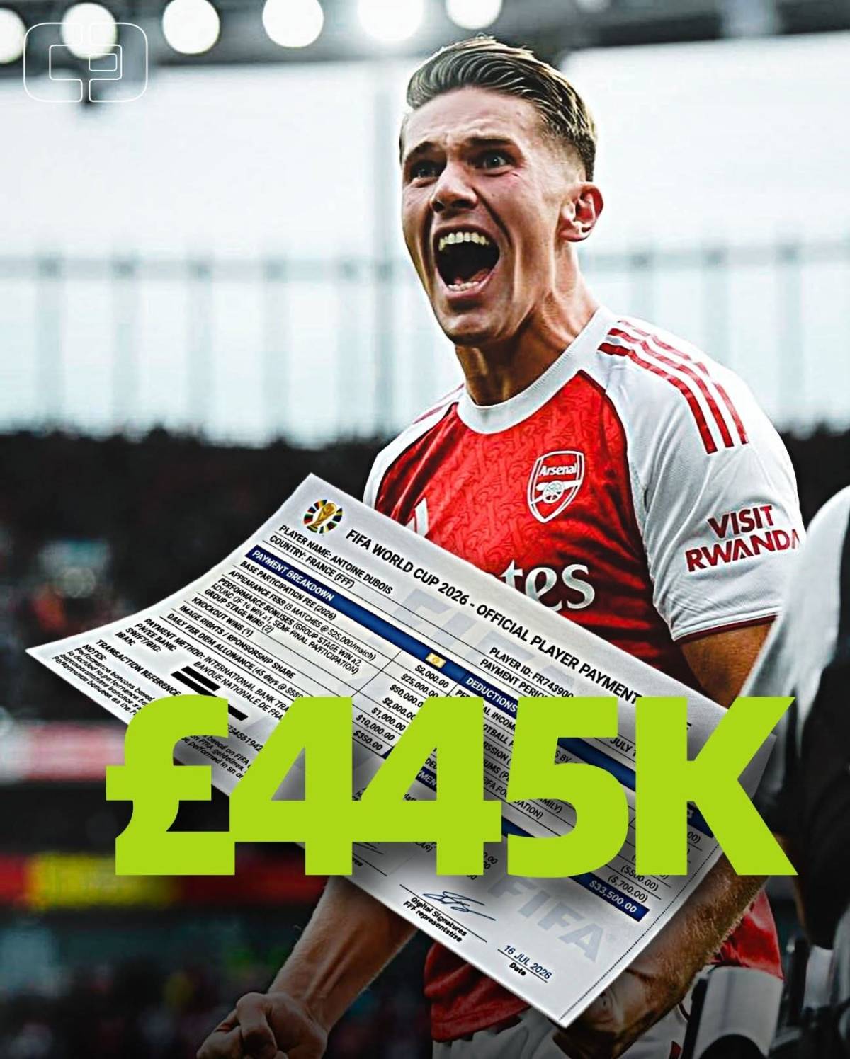 FIFA is literally paying Arsenal nearly half a million pounds a week just for letting their players...