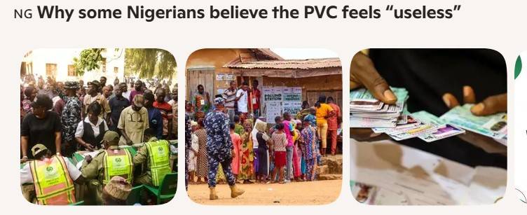 Respectfully 240 million Nigerians who say the PVC Permanent Voter Card is useless are expressing fr...