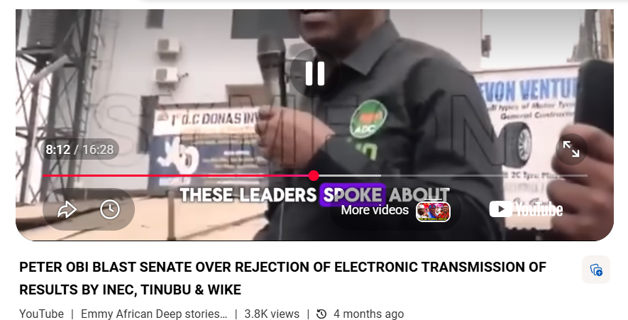 Your Excellency Mr. President, INEC Chairman, Courts, Opposition parties, independent candidates 240...