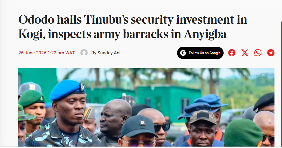 Your Excellencies President Bola Ahmed Tinubu and Governor Ahmed Usman Ododo, 240 million Nigerians...