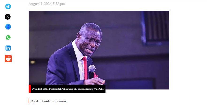 Greetings Esteemed Bishop Wale Oke, 240 million Nigerians hope this message finds you well. We are...