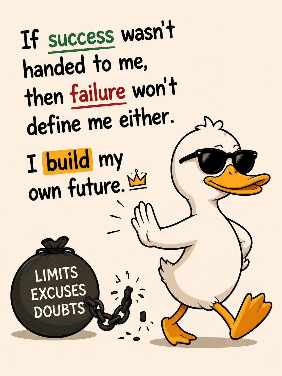 If success wasn't handled to me failure won't define me either