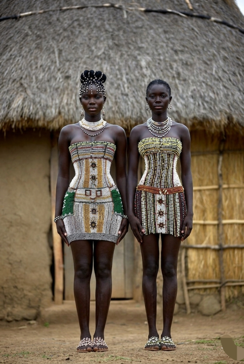 Royal beads, fierce elegance. Serving tradition with a modern waist-snatching twist ๐ฅ๐ณ๐ฌ #BeadedBeau...