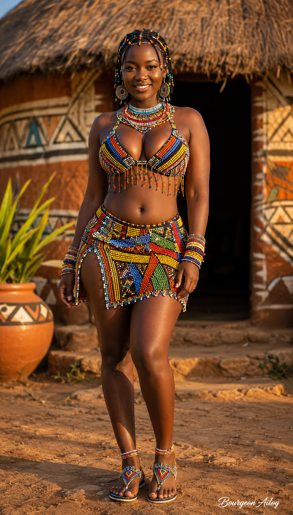 Queen of the beads, slaying under the African sun ๐โจ#BourgeonAilog @followers