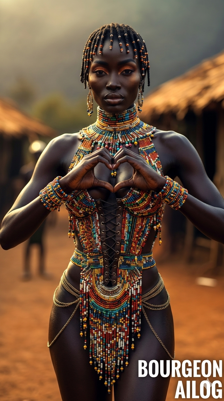 Beads of heritage, heart full of fire. 💖✨Wearing my roots, giving love in every color. 🔥#Bourgeon...