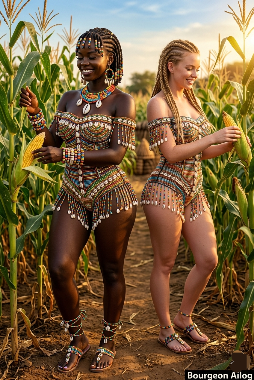 Beads, braids & bountiful harvests ๐ฝโจ Two queens, one vibe โ serving culture, confidence, and gold...