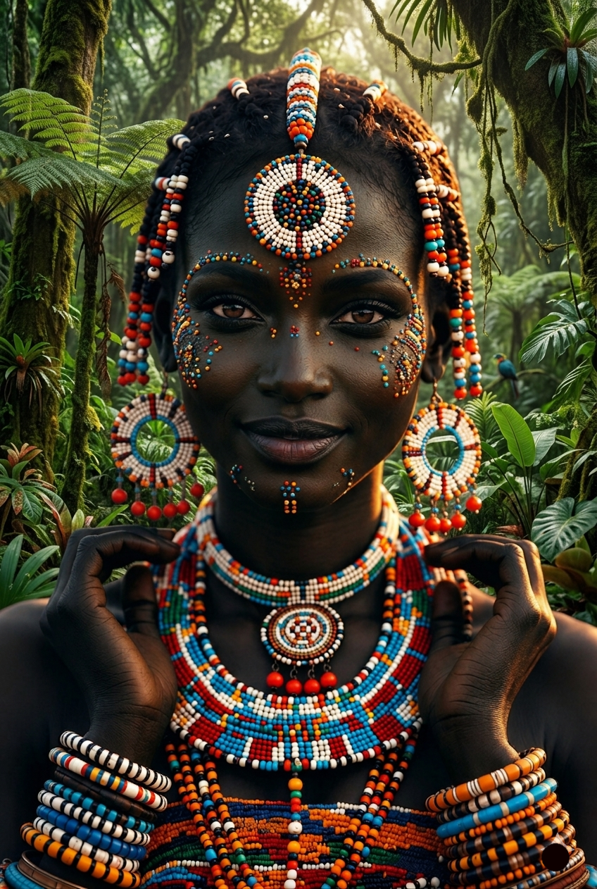 ๐ฟ Queen of the Canopy โจ
Adorned in ancestral fire, standing tall in the heart of the wild. Beauty...