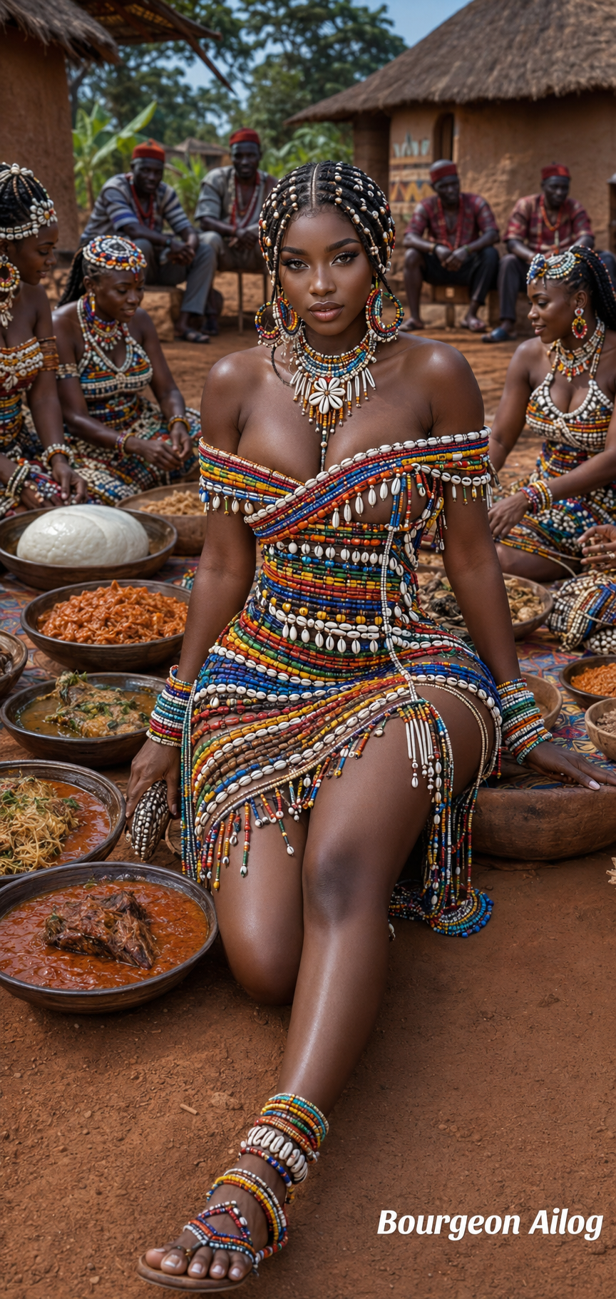 โจ Beaded royalty serving culture, curves, and flavor! ๐ฅ
From the intricate beads to the feast at h...