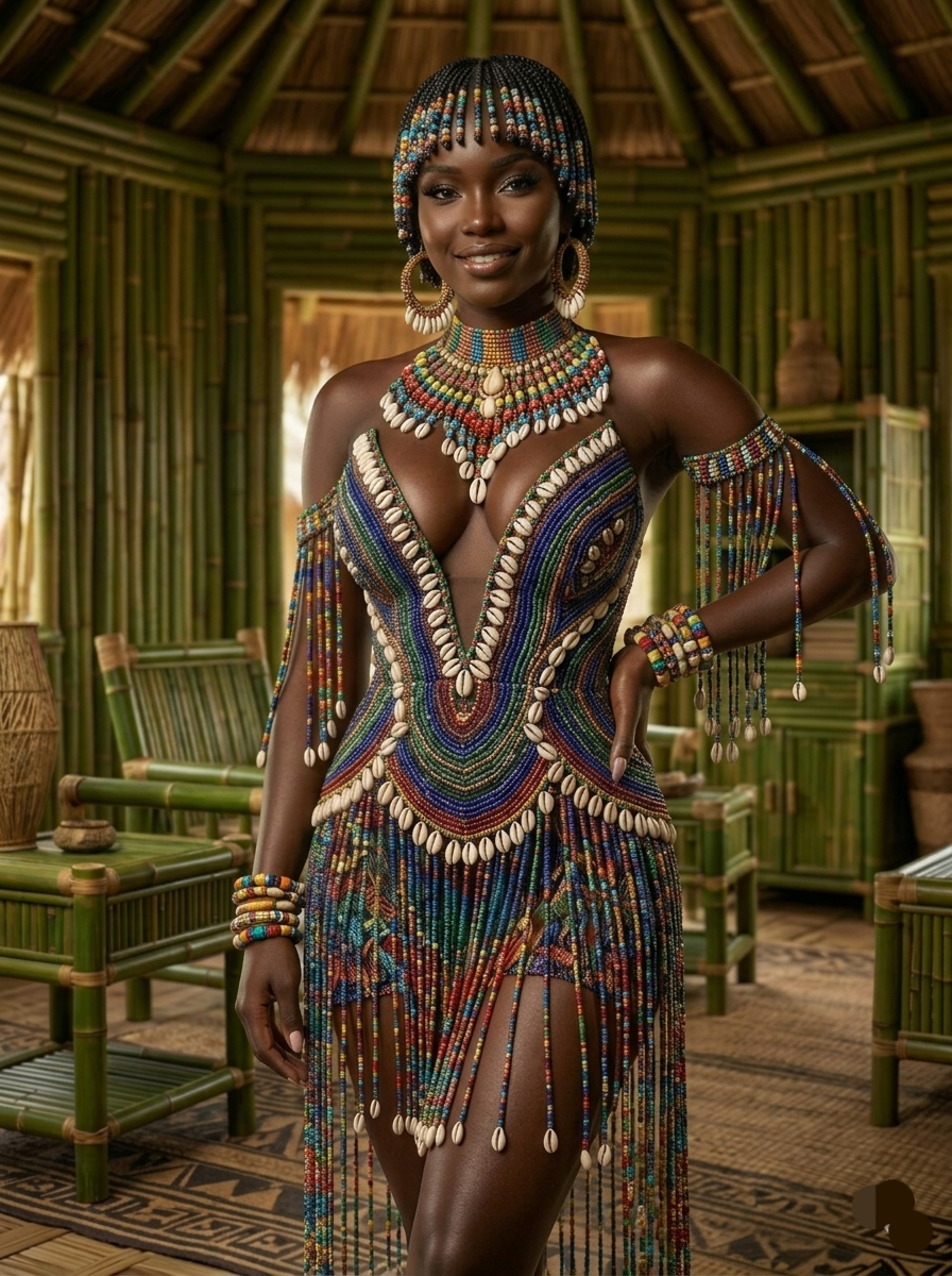 ✨ Queen of the Beads ✨
Slaying in every strand of heritage, cowrie shells, and unapologetic glow....