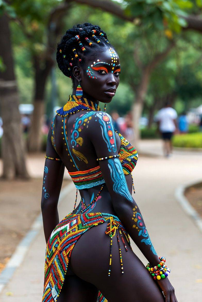 Body painted like art, curves speaking in tongues… come closer if you think you can handle the heat,...