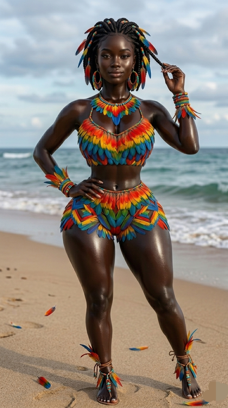 Feathers, waves, and a little bit of attitude. Serving looks and catching sea breezes.#BourgeonAilo...