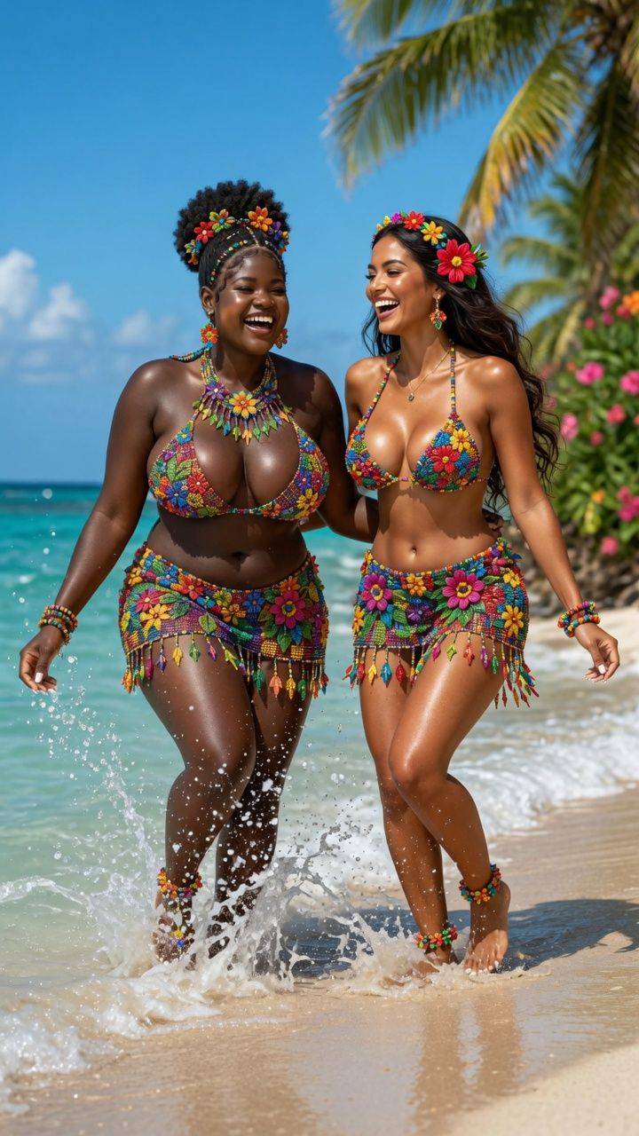 Island goddesses making the ocean blush ๐๐ฆ Who needs sunscreen when these smiles are this hot? ๐...