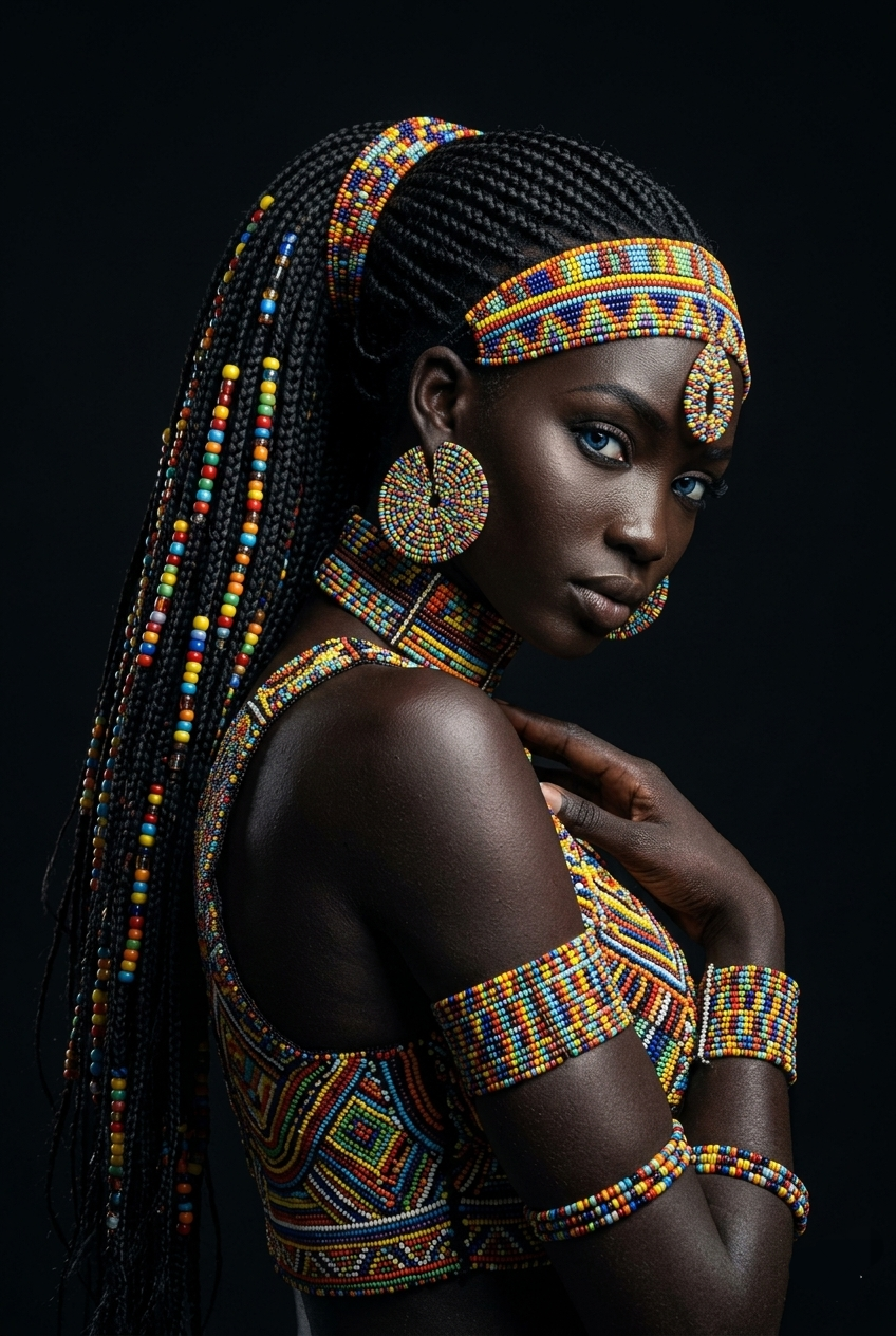 Beading the main character energy, one colorful braid at a time! โจ๐ Who else is serving full queen...