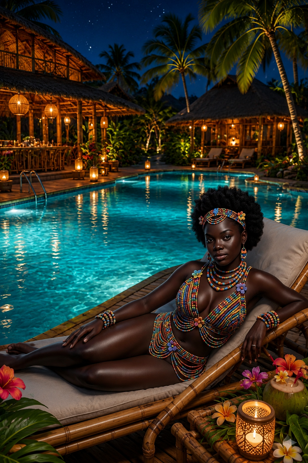 Tropical nights got me glowing… and feeling a little dangerous. You brave enough to join? 🔥🌺#Bourg...