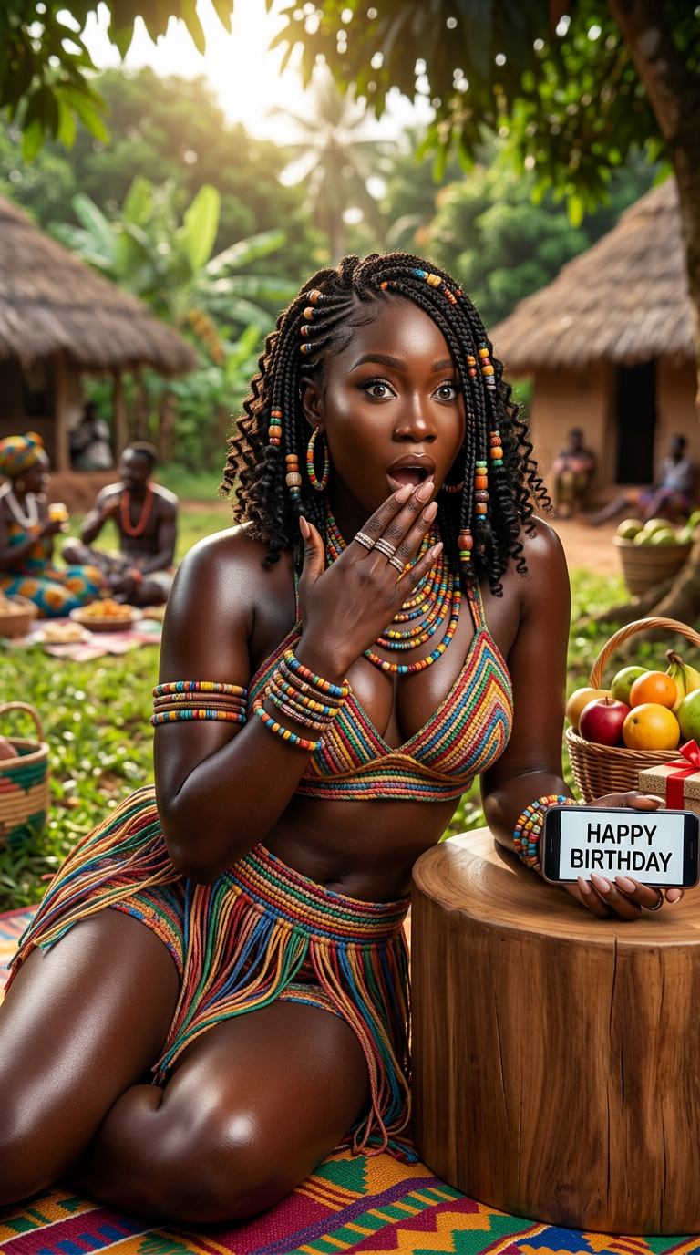 ๐ When the birthday surprise hits different... and the whole village is in on it!. Her face says "N...