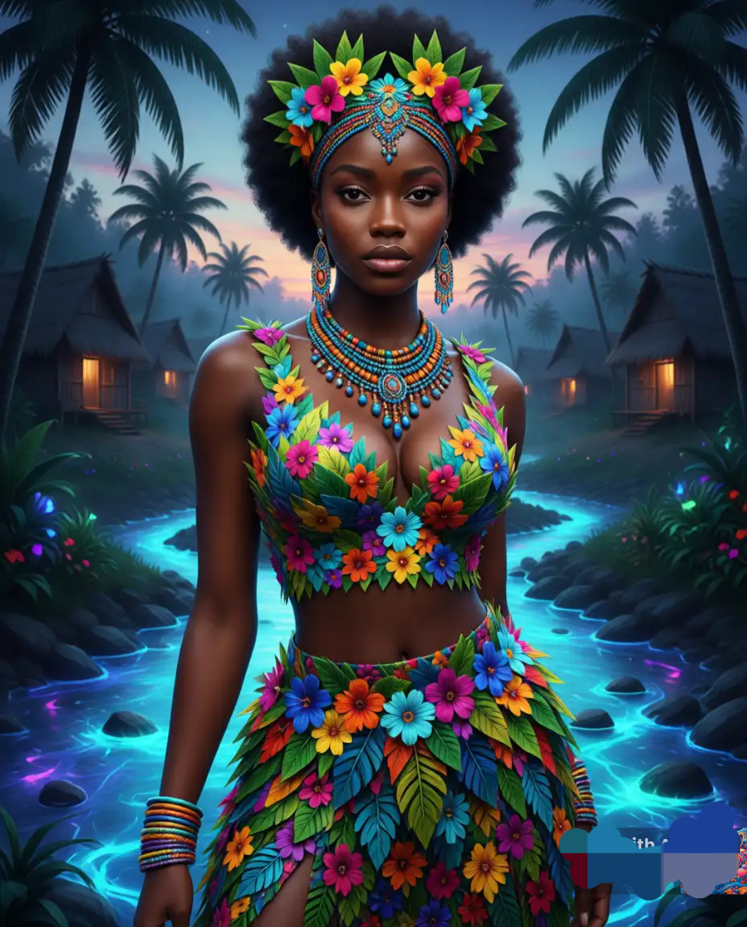 When the village glows up for your glow-up โจ๐บ Queen of the luminous lagoon, serving tropical royal...