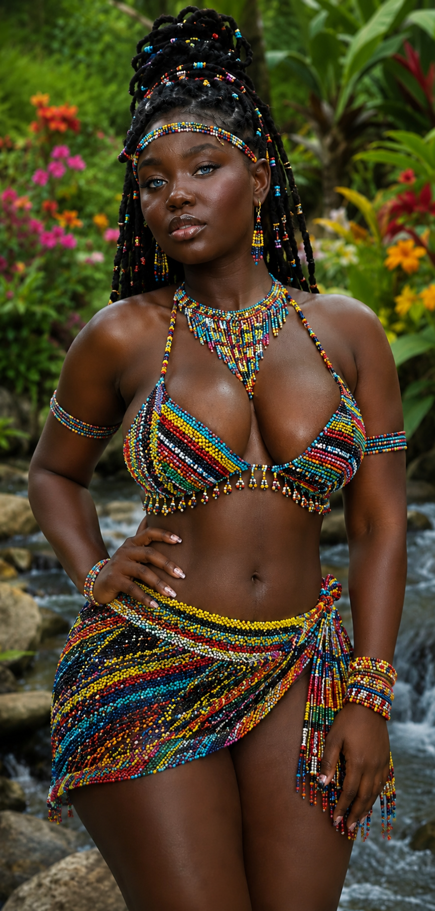 Beads on my skin, fire in my grin,
got the river jealous of the way I spin.
Come closer baby, feel t...