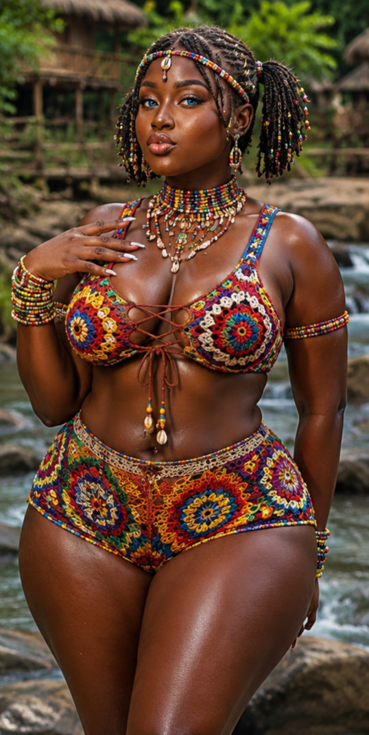 Lace it up tight, let the culture speak,
She don't just shine — she makes the whole scene peak. ✨️...