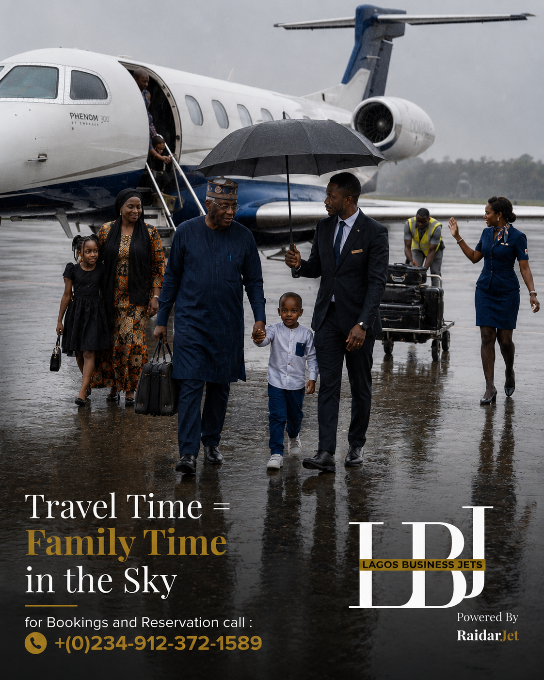 Travel time = Family Time in the SKY
Call Lagos Business Jet on +234(0)-912-372-1589
for Bookings a...