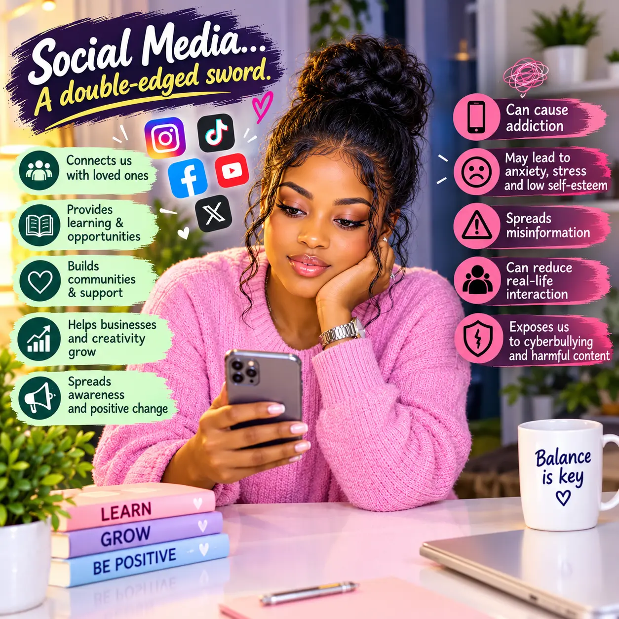 Social media can be a powerful tool for good, but it also has risk. The impact depends on how we use...