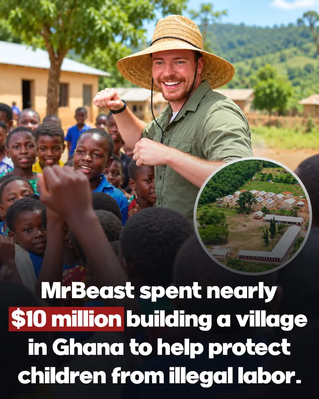 MrBeast’s new Ghana village is giving 300+ children access to education, meals, clean water, healthc...