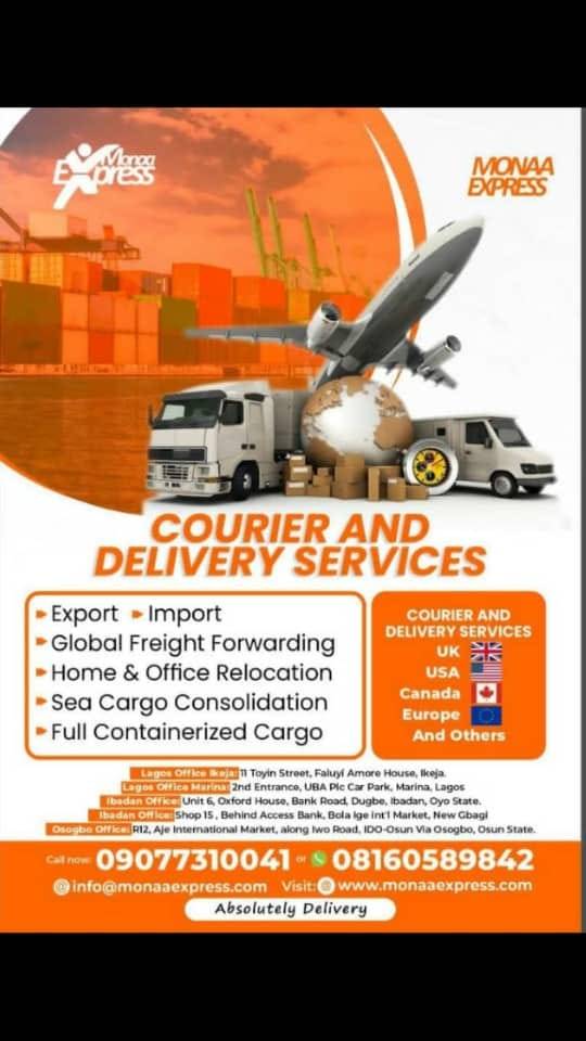 www.monaaexpress.com
Shipping made easy by MonaaExpress Delivery Services Limited 09077310041.
We s...