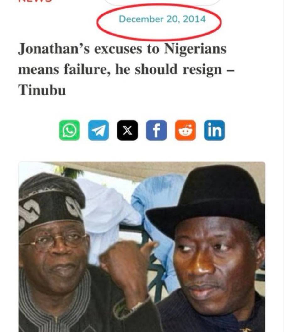 Tinubu's excuses to Nigerians means failure, he should resign.