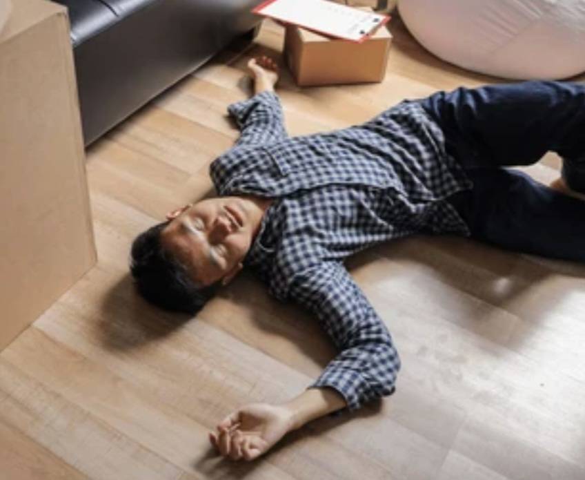 FIRST AID
An adult collapses in front of you and is unresponsive. You tap their shoulders and call...