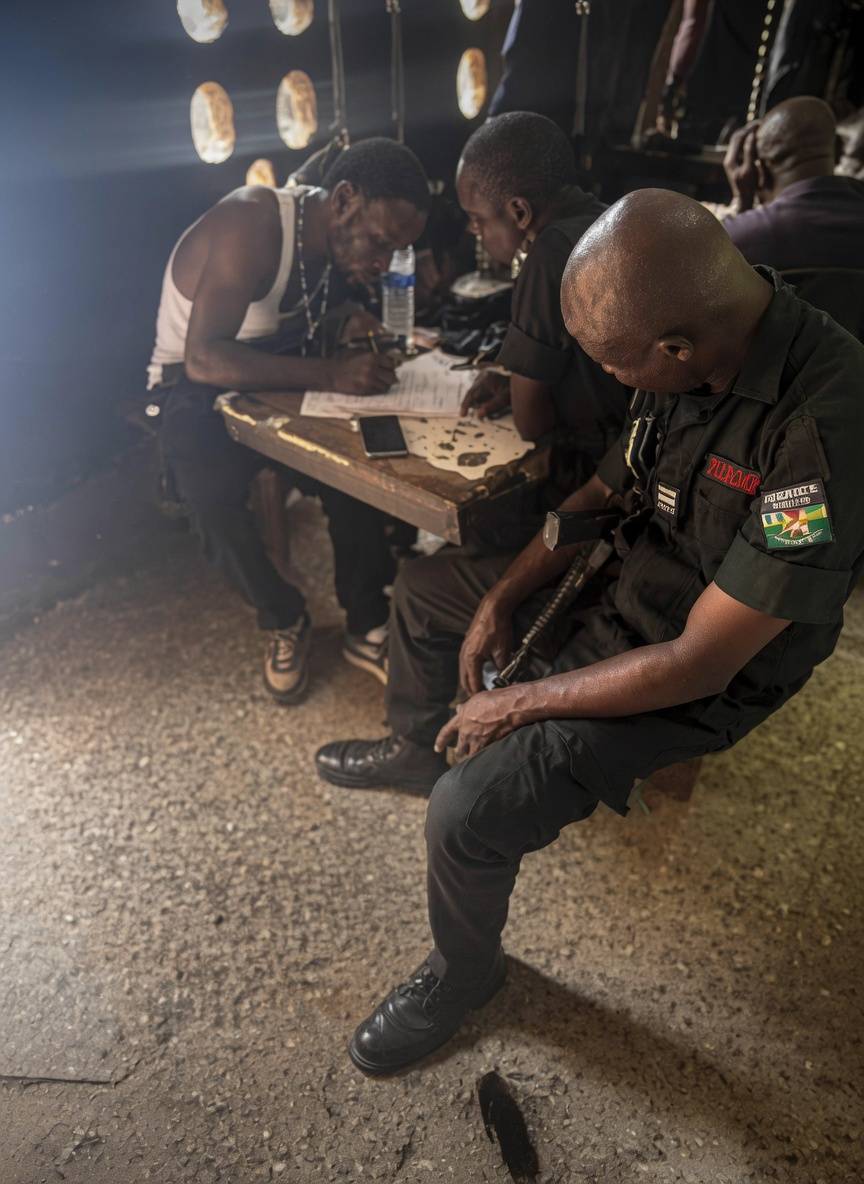 Write that you shot two police officers and we shot you back but e no enter. Write am so that we go...