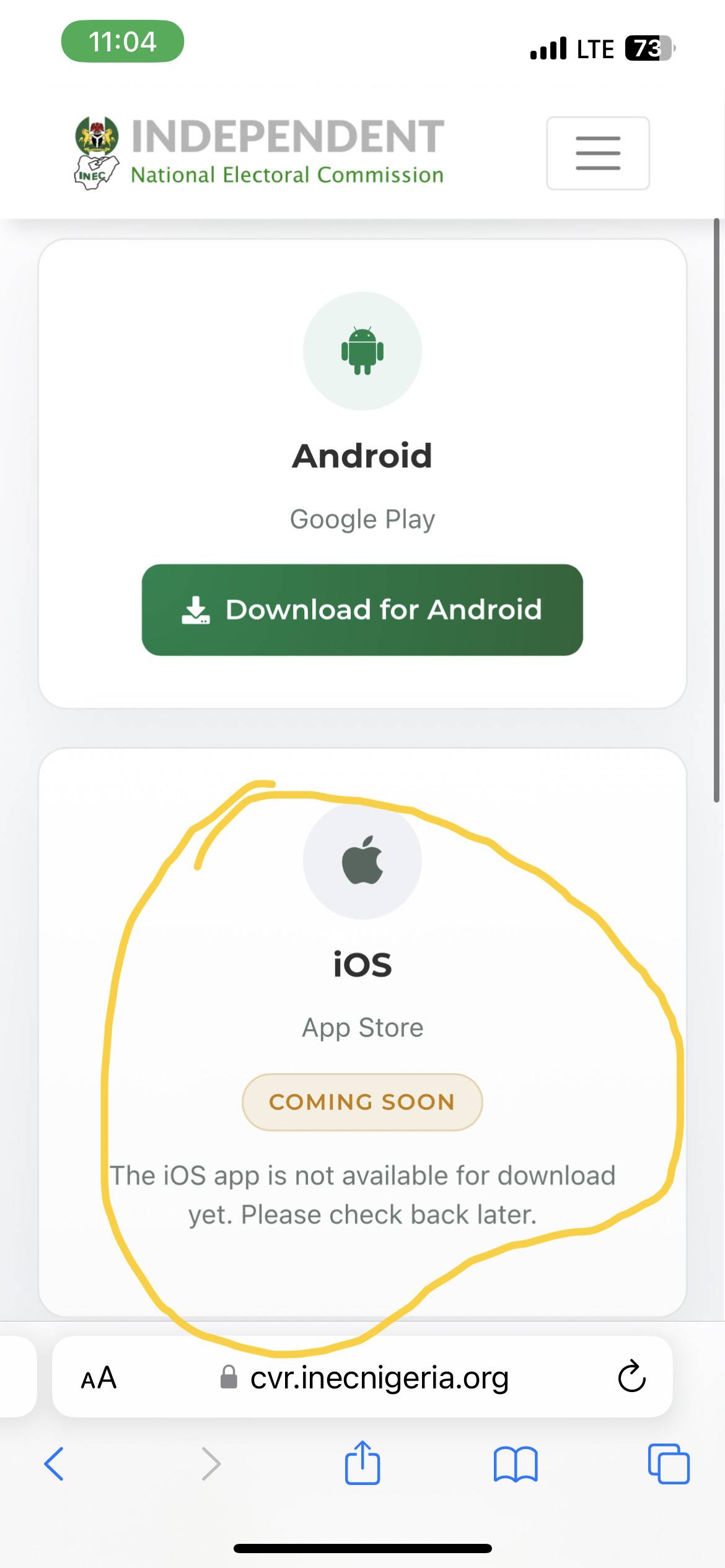 This portal is closing in 2 days but iphone can not download the App. What exactly is wrong with Nig...