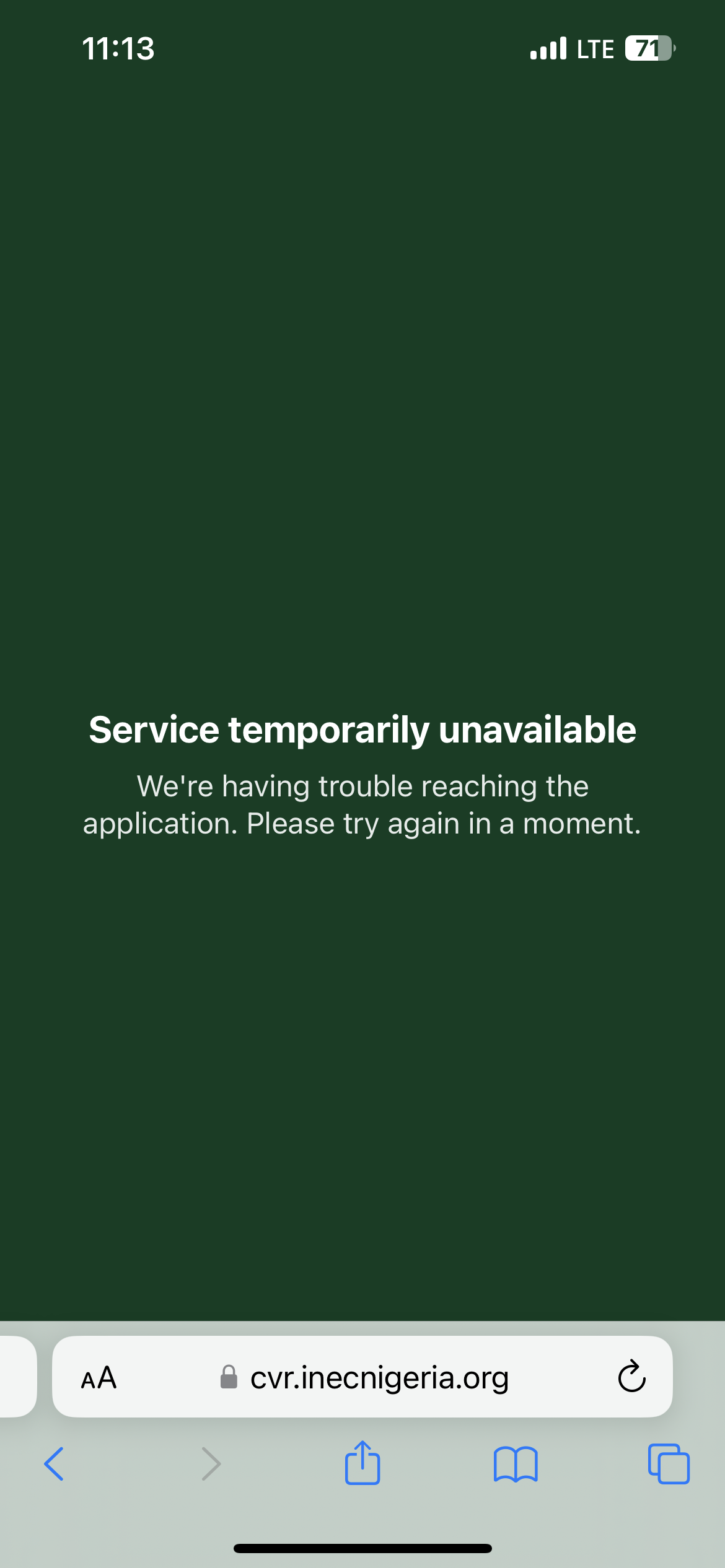 This is very bad 
INEC WHAT IS WRONG WITH YOUR PORTAL ?