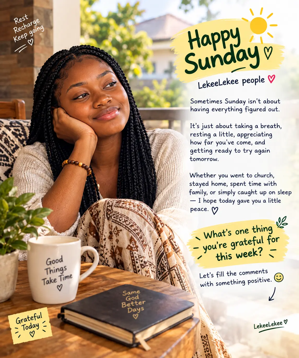 Happy Sunday, LekeeLekee people ❤️

Sometimes Sunday isn't about having everything figured out.

It'...