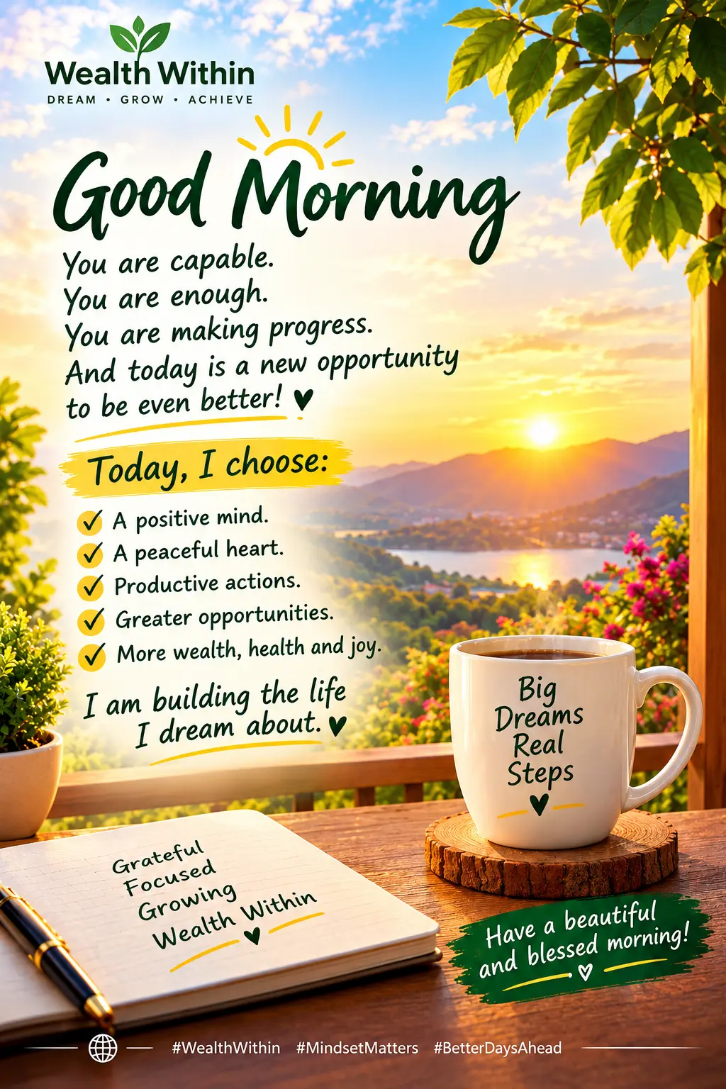 ๐ GOOD MORNING, BEAUTIFUL SOULS! โค๏ธโจ
Today is a new beginning, and I choose to welcome it with ho...
