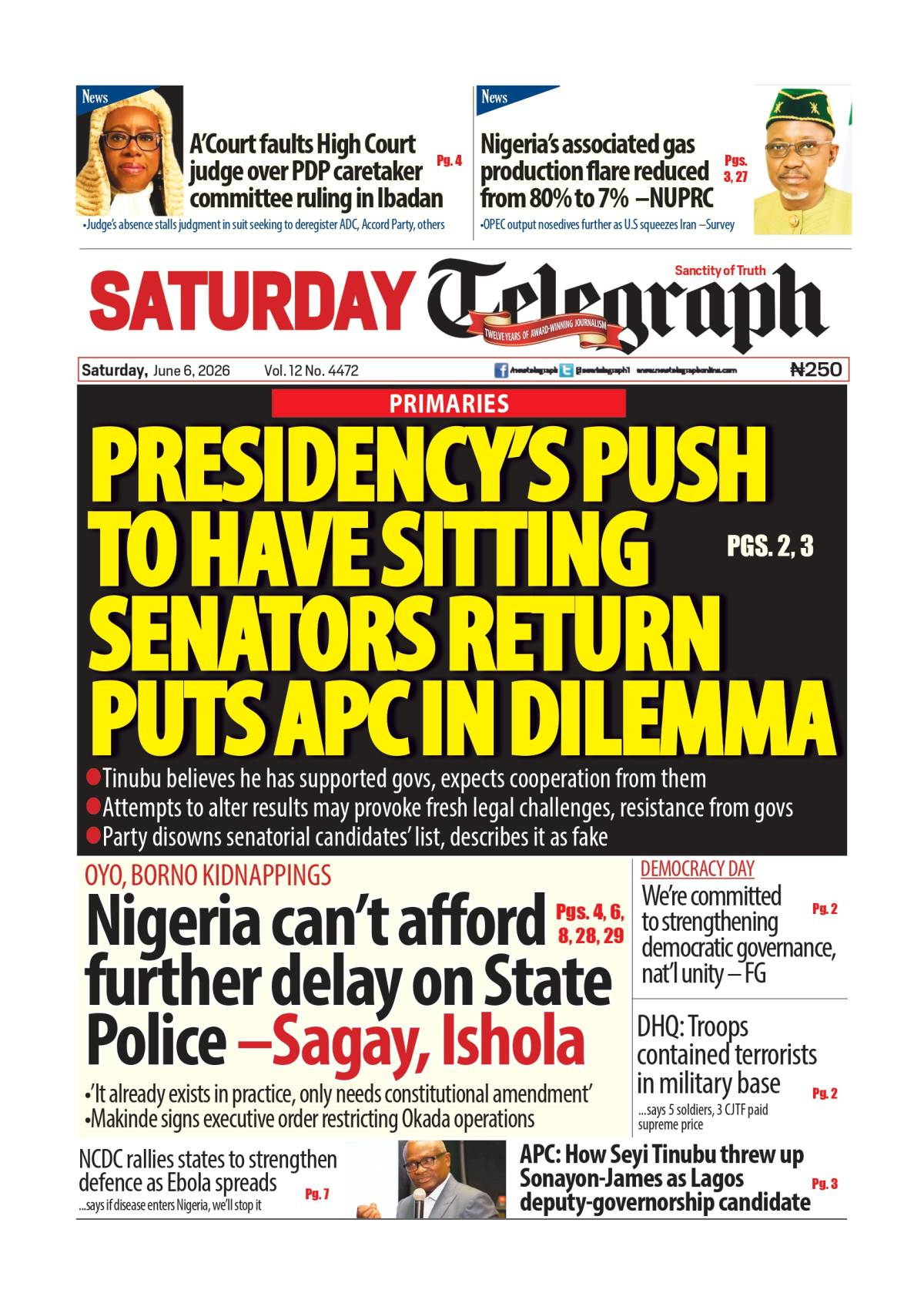 The weekend is here, and the headlines are still moving - Read more on newtelegraphng.com
From poli...