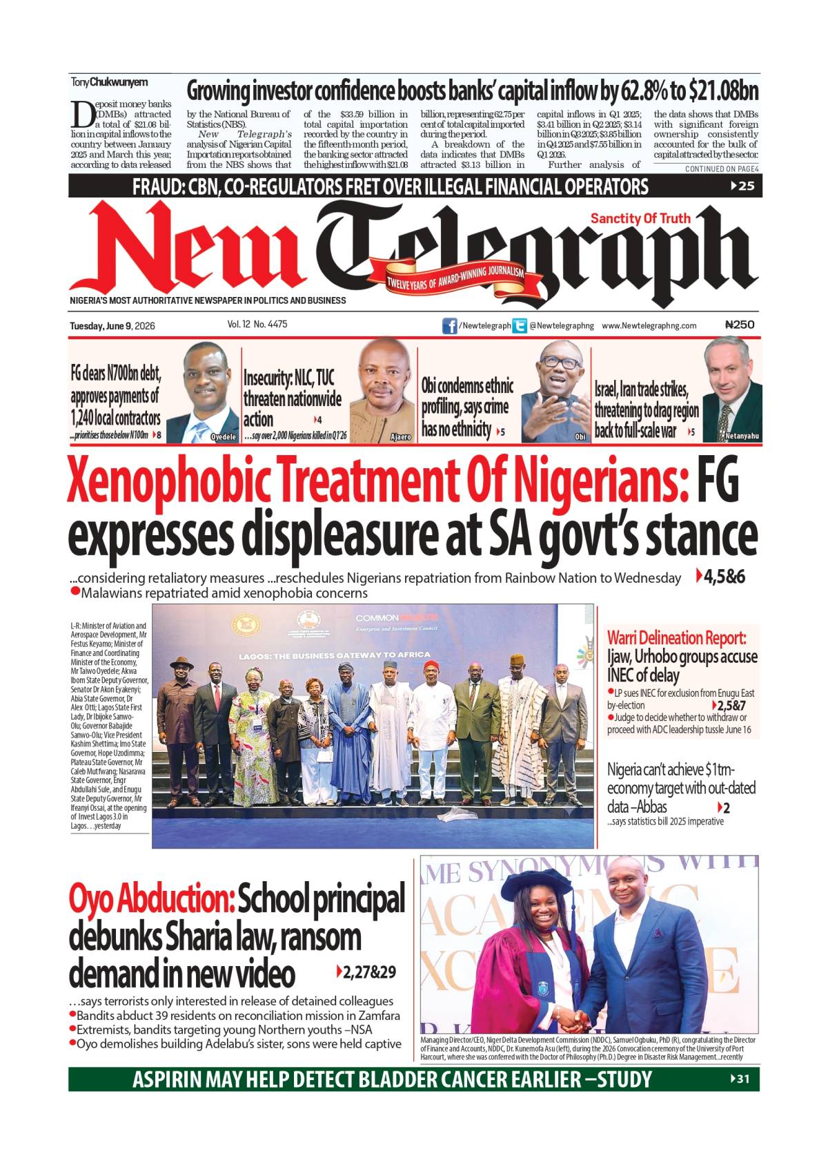 Nigeria is already talking about today's headlines - Read more on newtelegraphng.com
From politics...