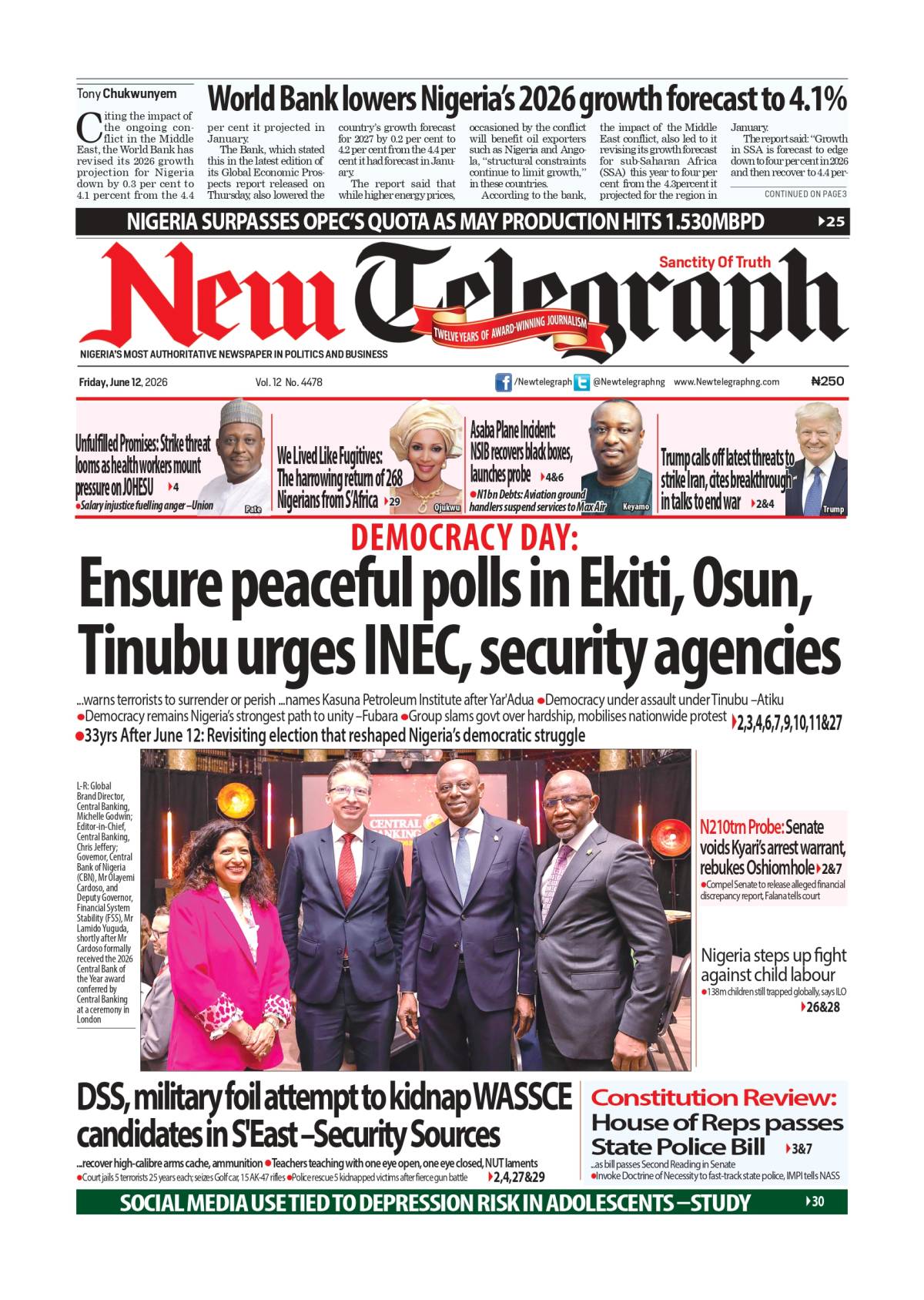 The week's biggest stories, all in one review - Read more on newtelegraphng.com
Before the weekend...