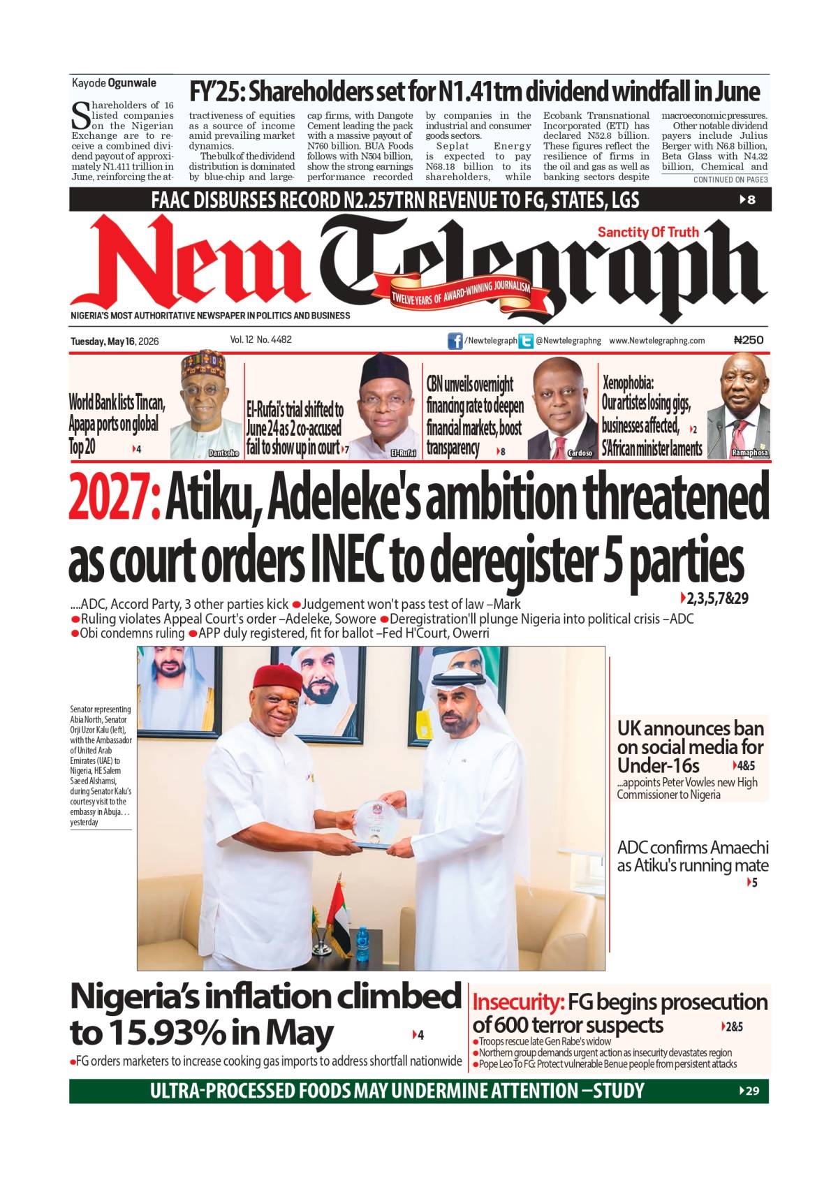 Nigeria is talking. Are you caught up? Read more on newtelegraphng.com
Today's headlines are drivin...