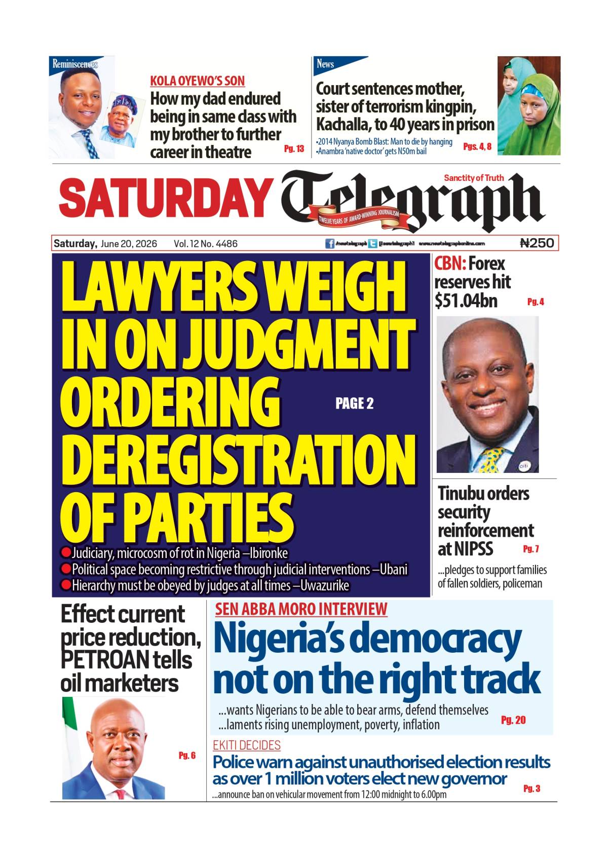 The weekend headlines are making waves - Read more on newtelegraphng.com
From politics and business...