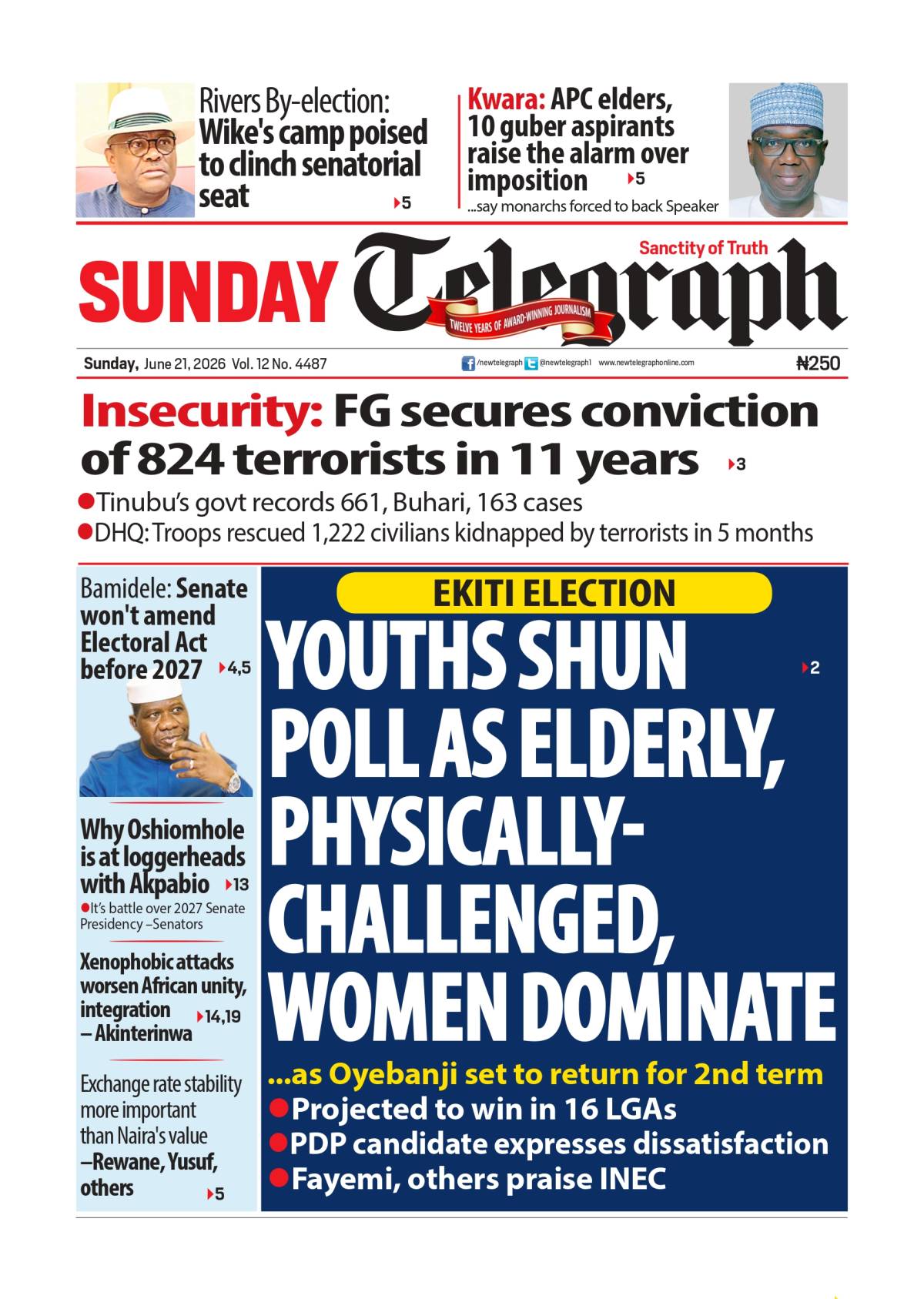 Sunday's biggest headlines are here - Read more on newtelegraphng.com
From politics and business to...
