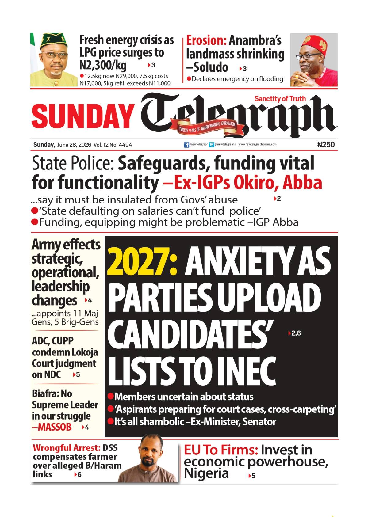 Start your Sunday with the stories that matter. ๐ Read more on newtelegraphng.com
Today's headline...
