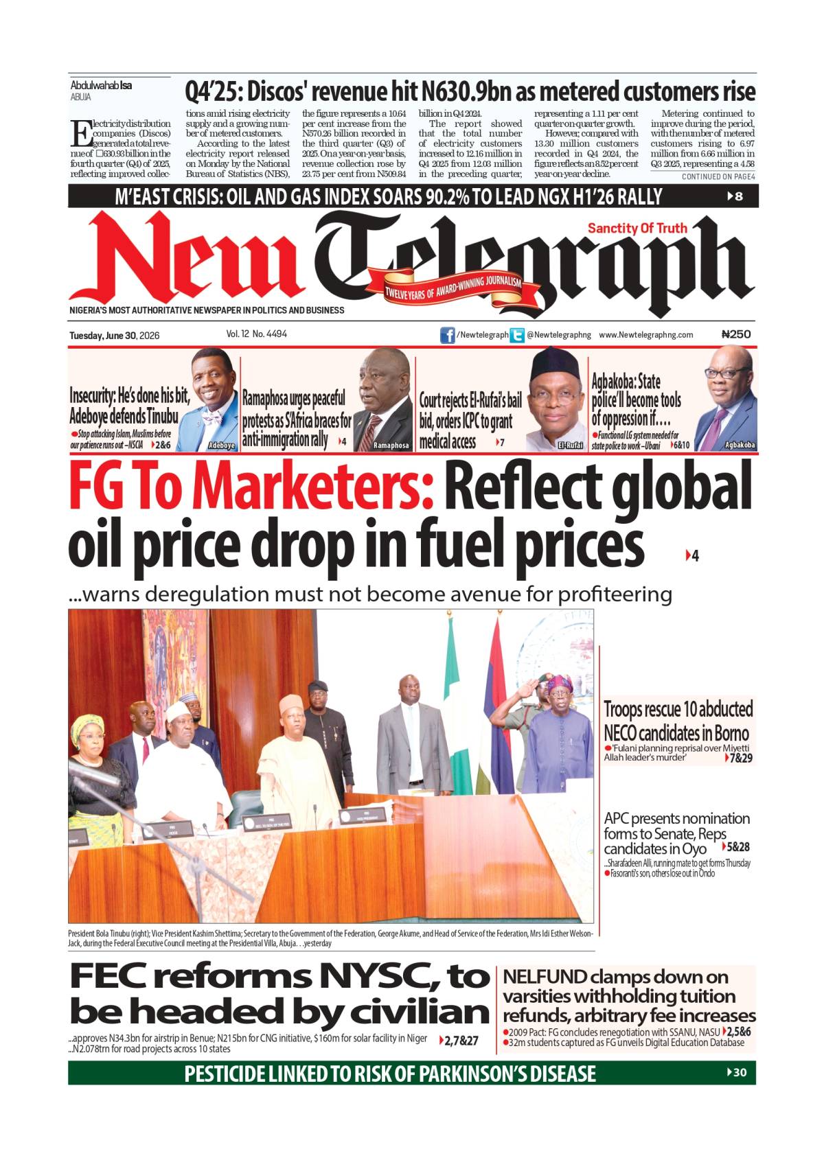 The headlines are moving fast. Are you keeping up? ๐ Read more on newtelegraphng.com
Today's bigge...