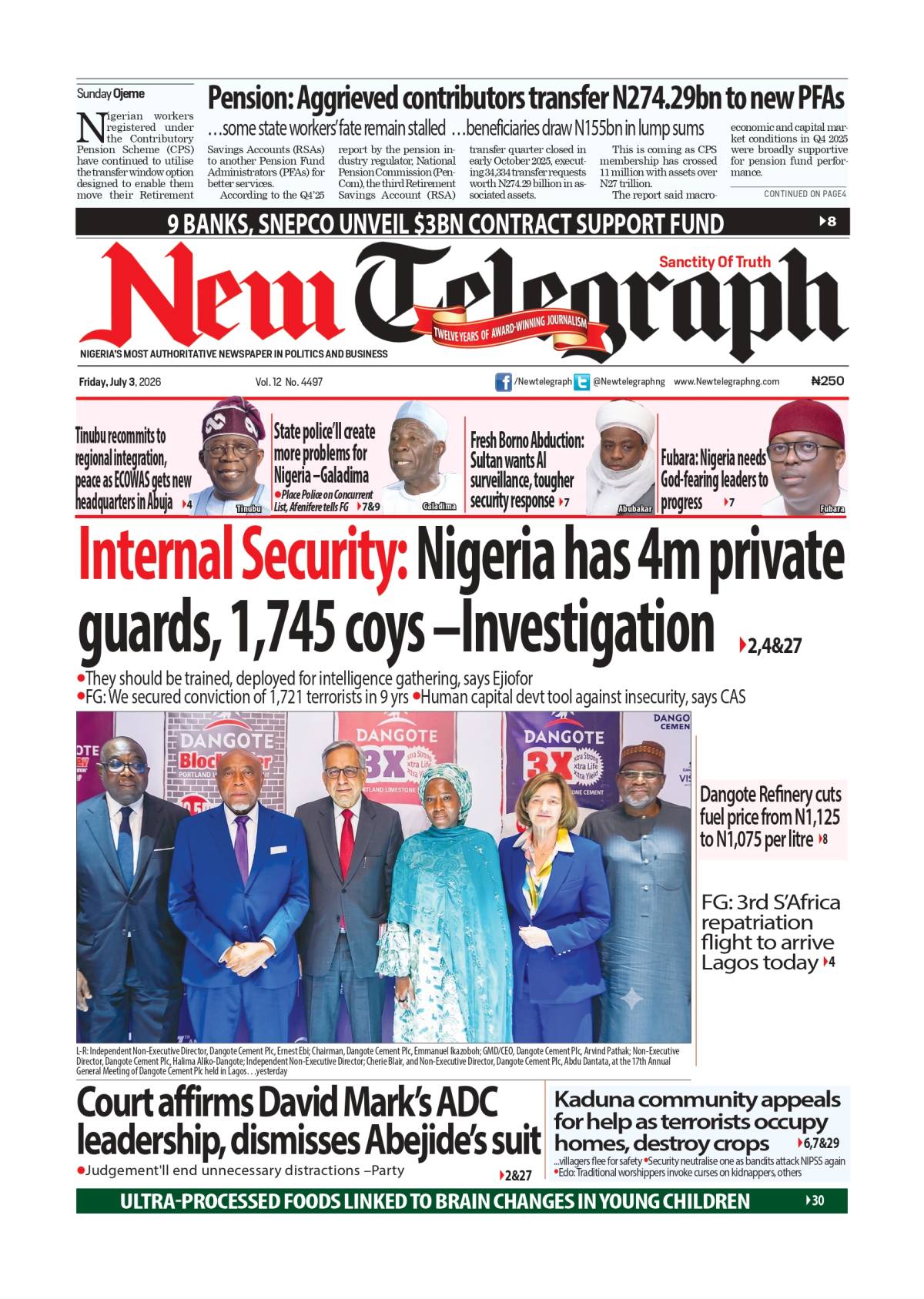 The week's biggest conversations continue today. ๐ Read more on newtelegraphng.com
From politics a...