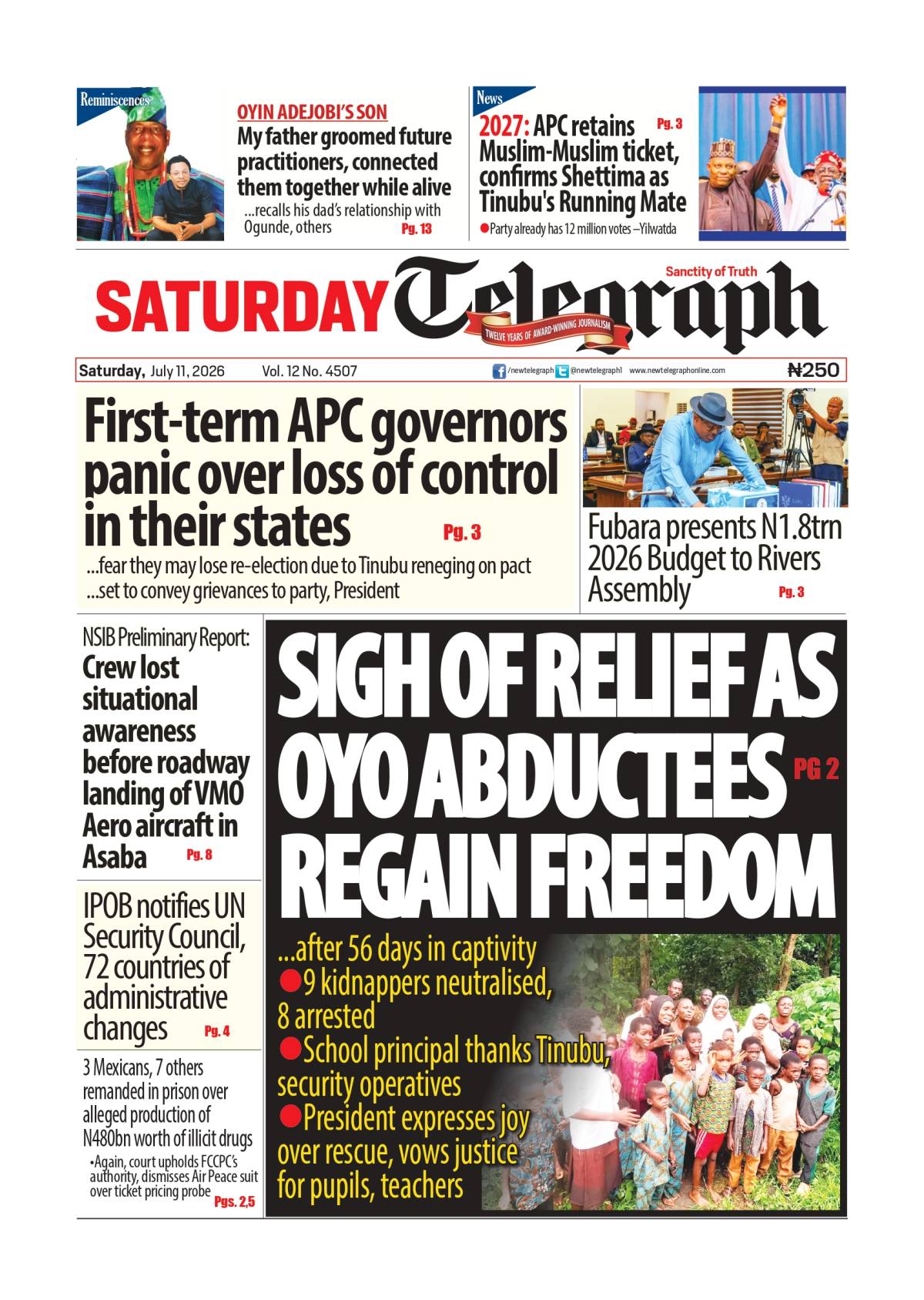 The weekend has begun, but the news never takes a break. ๐ Read more on newtelegraphng.com
Today's...