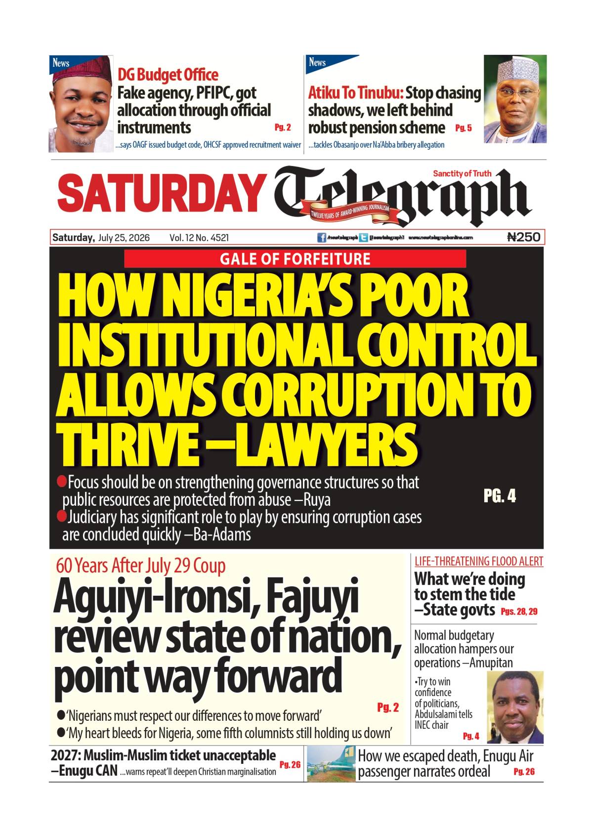 Nigeria News Today | Saturday, July 25, 2026
The stories everyone is talking about this morning....