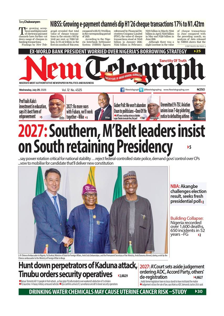 Nigeria News Today | Wednesday, July 29, 2026
Politics. Economy. Security. Business. Sports. Entert...