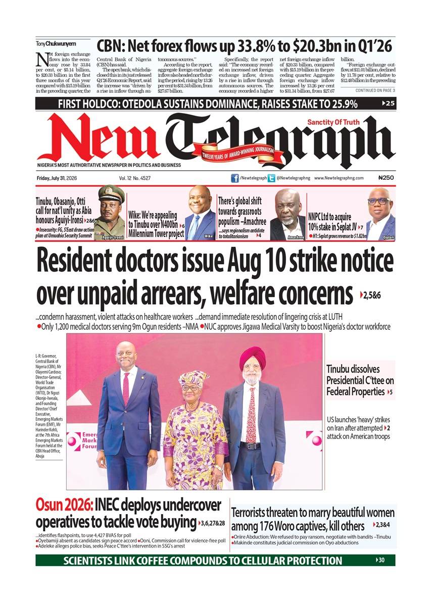 Nigeria News Today | Friday, July 31, 2026
Here’s what Nigeria is talking about this morning.
Poli...