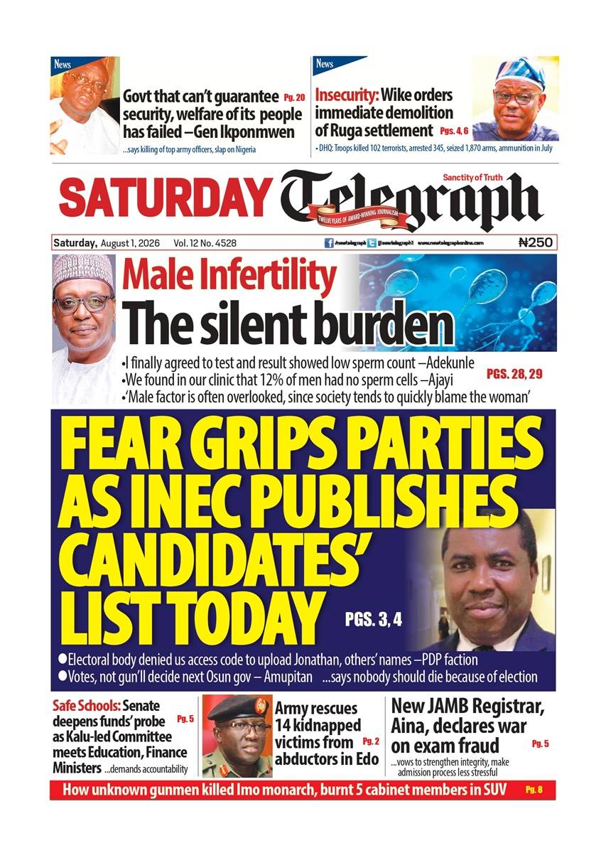 Nigeria News Today | Saturday, August 1, 2026
Start your weekend with the stories that matter.
Pol...