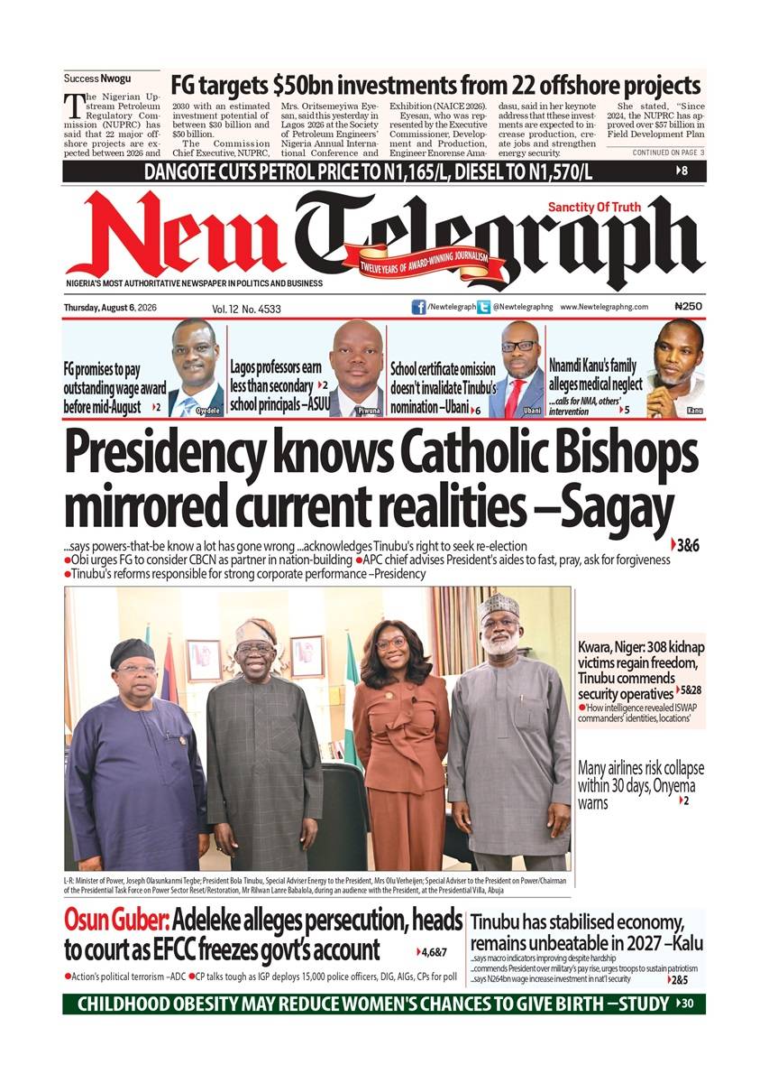 Nigeria News Today | Thursday, August 6, 2026
Your morning update is here.
Politics • Economy • Secu...